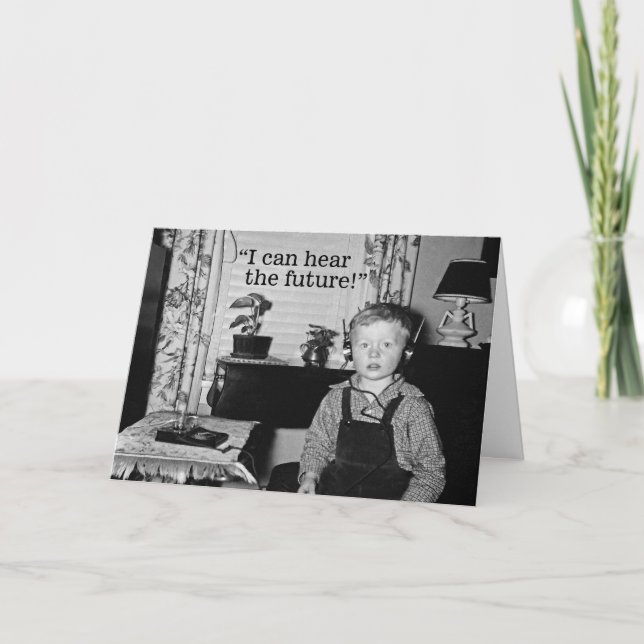 Personal Radio Boy Graduation Party Karte (Vorderseite)