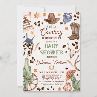 Personal Ranch CowBoy Baby Shower Einladung