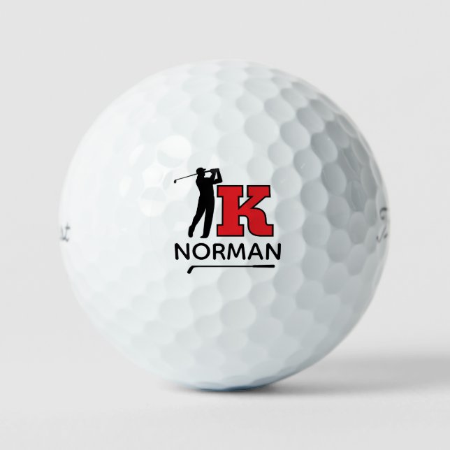 Personal Red Initial Mark - to identify golfer's Golfball (Vorderseite)