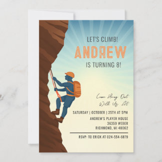 Personal Rock Climbing Birthday Party Einladung