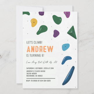 Personal Rock Climbing Birthday Party Einladung