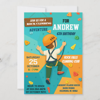 Personal Rock Climbing Birthday Party Invitation Einladung