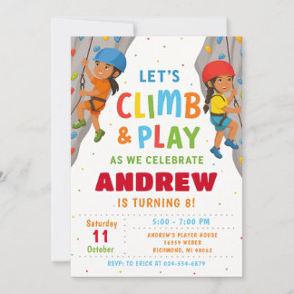 Personal Rock Climbing Birthday Party Invitation Einladung