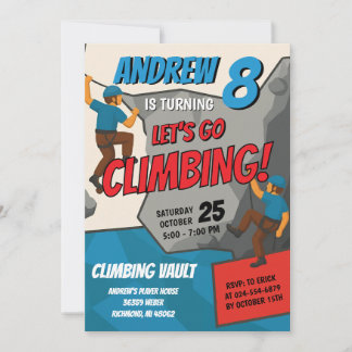 Personal Rock Climbing Birthday Party Invitation Einladung