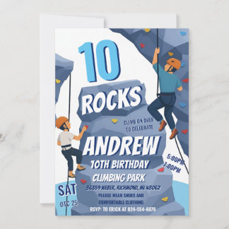 Personal Rock Climbing Birthday Party Invitation Einladung