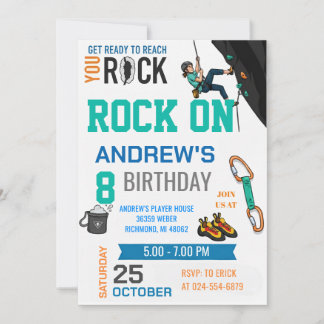 Personal Rock Climbing Birthday Party Invitation Einladung