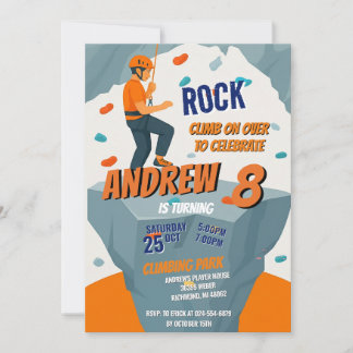 Personal Rock Climbing Birthday Party Invitation Einladung