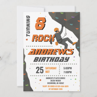 Personal Rock Climbing Birthday Party Invitation Einladung
