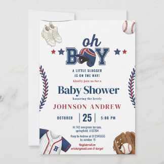 Personal Simple Baseball Little Slugger On The Way Einladung