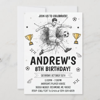 Personal Soccer Birthday Einladung