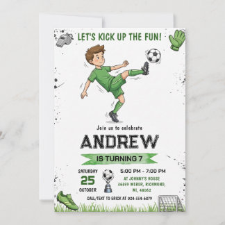 Personal Soccer Birthday Invitation Einladung