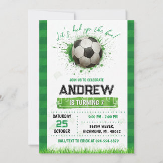 Personal Soccer Birthday Invitation Einladung