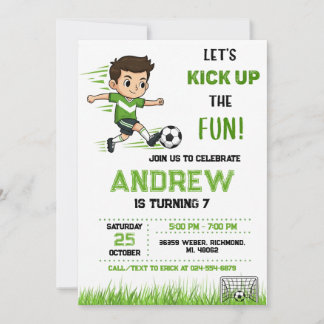 Personal Soccer Birthday Invitation Einladung