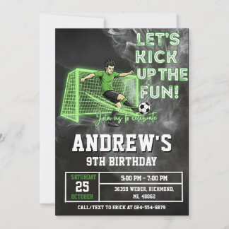 Personal Soccer Birthday Invitation Template Einladung