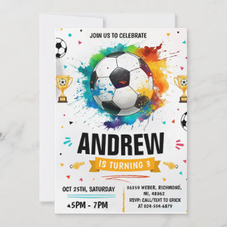 Personal Soccer Birthday Party Einladung
