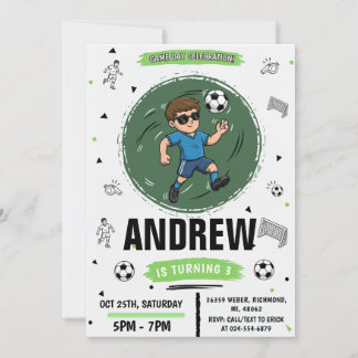 Personal Soccer Birthday Party Einladung