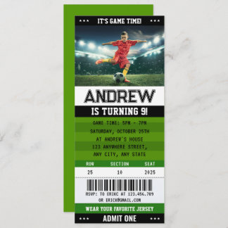 Personal Soccer Ticket Team Club Geburtstag Einladung