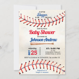 Personal Sport Baseball Baby Dusche kleines Schläg Einladung