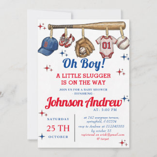 Personal Sport Baseball Baby Shower Einladung