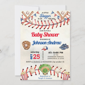 Personal Sport Baseball Baby Shower little slugger Einladung