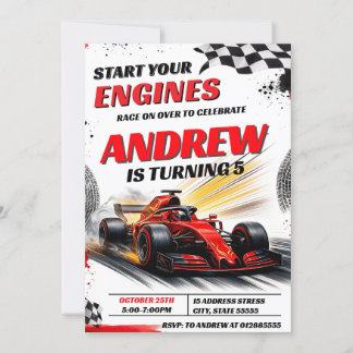 Personal Sport Racing Auto Geburtstagsparty für Ju Einladung