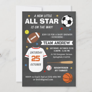 Personal Sports All Star Baby Dusche Einladung