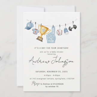 Personal Sports Baby Shower Bundle Einladung
