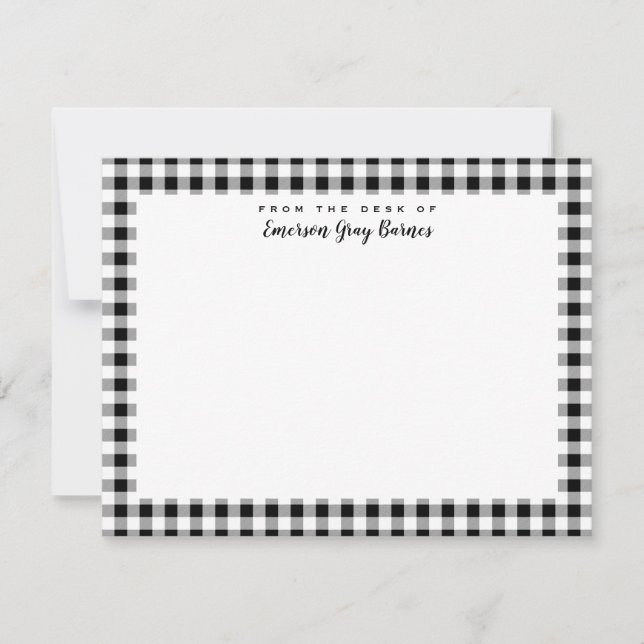 Personal Stationery Card für Schwarz und Weiß Dankeskarte (Vorderseite)