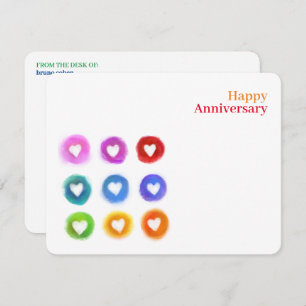 Personal Stationery: Rainbow Love hearts Note Card Mitteilungskarte