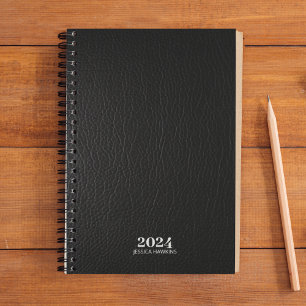 Personal Stationery ・ Schwarzes Leder 202x wöchent Planer