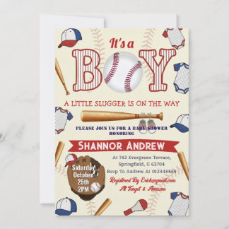 Personal Swing on Over Baseball Team Baby Shower Einladung