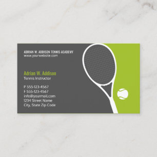 Personal Tennis Coach Lehrer Club Ernennung Terminkarte