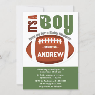 Personal Touchdown American Football Baby Dusche Einladung