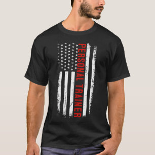 Personal Trainer American USA Flag Health Fitness T-Shirt