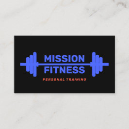 Personal Trainer Blue Barbell Fitness Black Visitenkarte