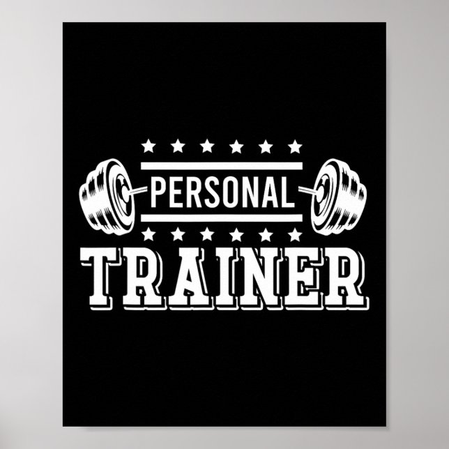 Personal Trainer Bodybuilding Fitness Instructor W Poster (Vorne)