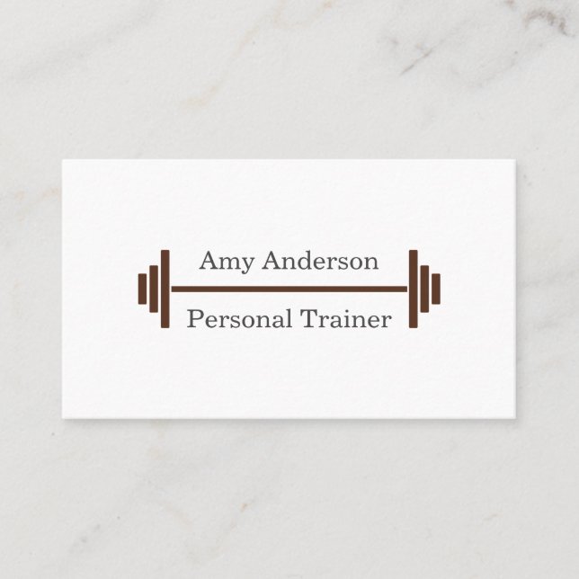 Personal Trainer Brown Business Card Visitenkarte (Vorderseite)