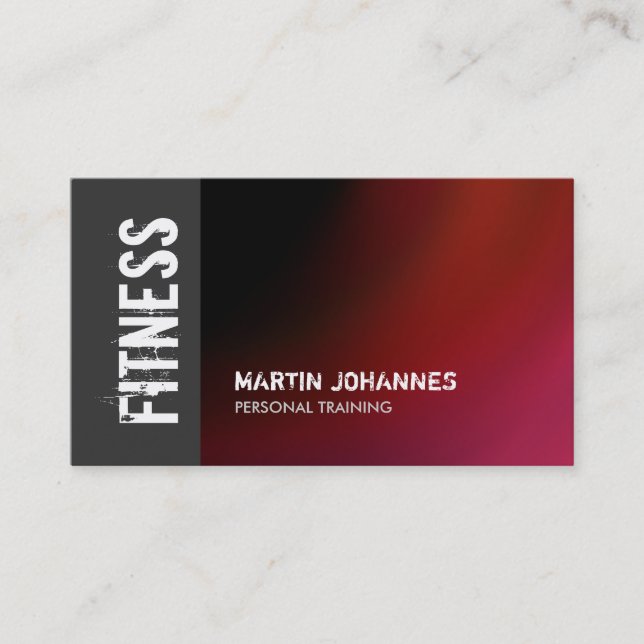 Personal Trainer Business Card der Red Gray Fitnes Visitenkarte (Vorderseite)