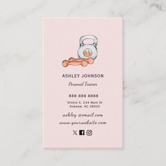 Personal Trainer Business Card für Fitness-Düsen Visitenkarte (Vorderseite)