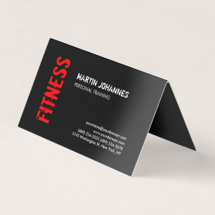 Personal Trainer Business Card Red Black Fitness Visitenkarten
