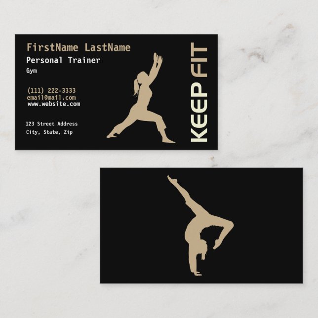 Personal Trainer Business Card Visitenkarte (Vorne/Hinten)