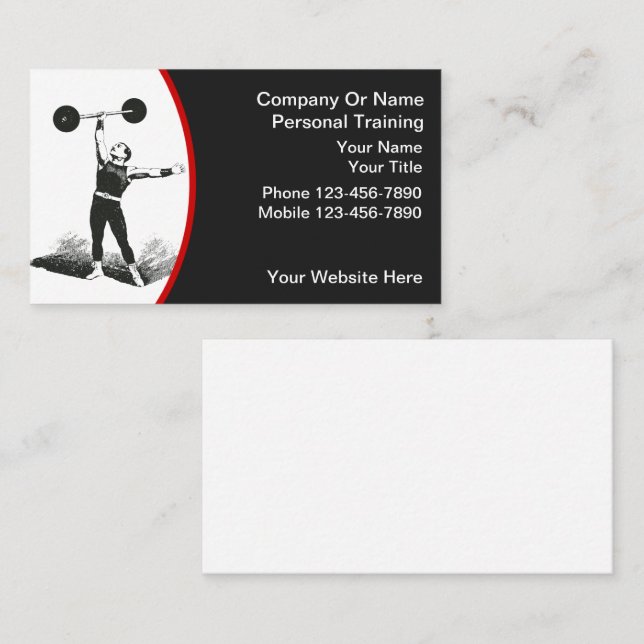 Personal Trainer Business Cards Visitenkarte (Vorne/Hinten)