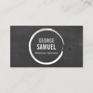 PERSONAL TRAINER CHALK SKETCH LOGO BUSINESS CARD VISITENKARTE