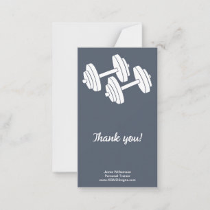 Personal Trainer Dumbell Portrait Vielen Dank Mitteilungskarte