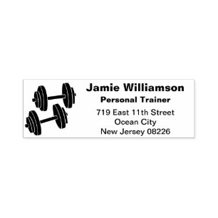 Personal Trainer Dumbell Rücksendeadresse Permastempel