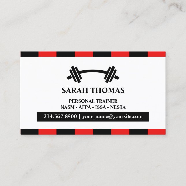 Personal Trainer Fitness Business Card Visitenkarte (Vorderseite)
