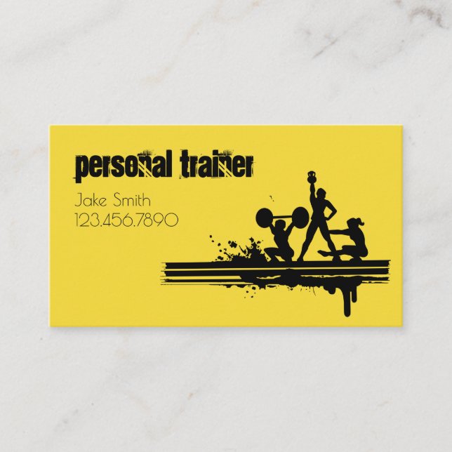 Personal Trainer, Fitness Business Card Visitenkarte (Vorderseite)