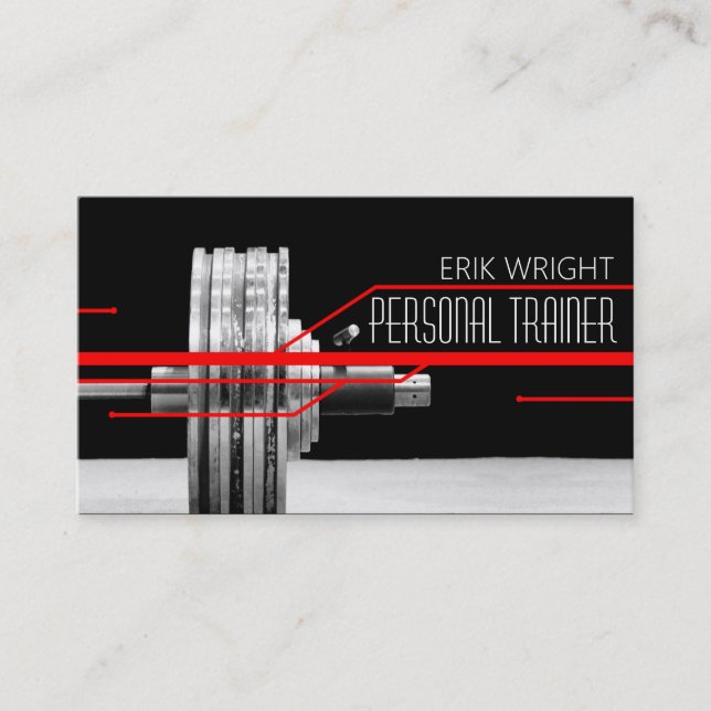 Personal Trainer, Fitness Business Card Visitenkarte (Vorderseite)