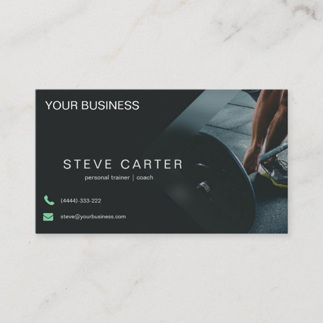 Personal Trainer Fitness Club Coach Business Card Visitenkarte (Vorderseite)