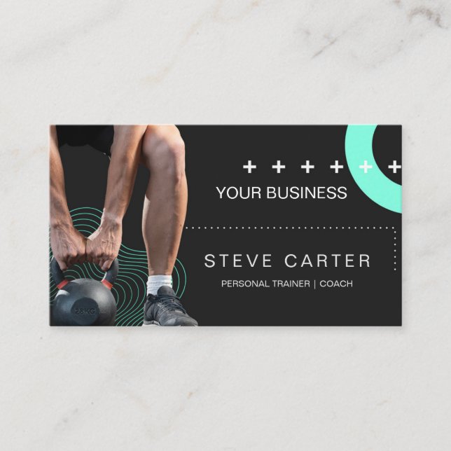 Personal Trainer Fitness Club Coach Business Card Visitenkarte (Vorderseite)